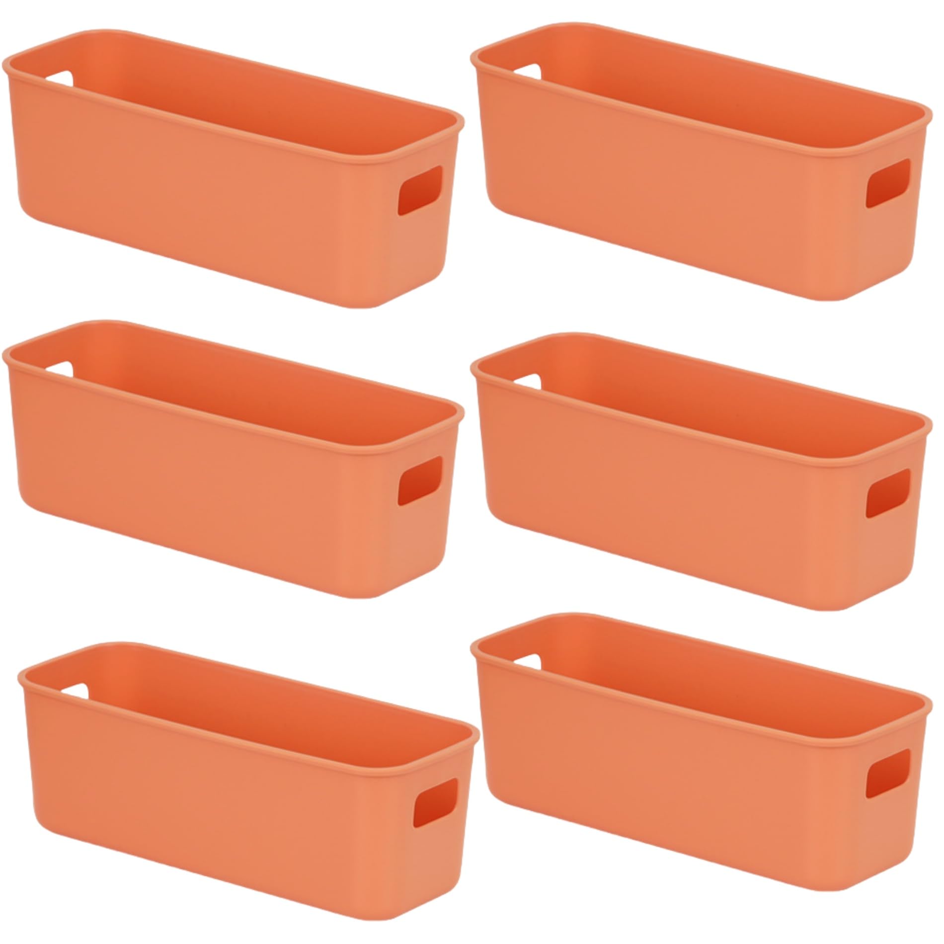 EURXLQ 4 Opbergdoos,Kunststof Opbergmand met Handgrepen,Keukenkast, Opbergdoos,Kunststof Doos Organizer box voor Badkamer,Keuken (Geel, 25×18×10 cm