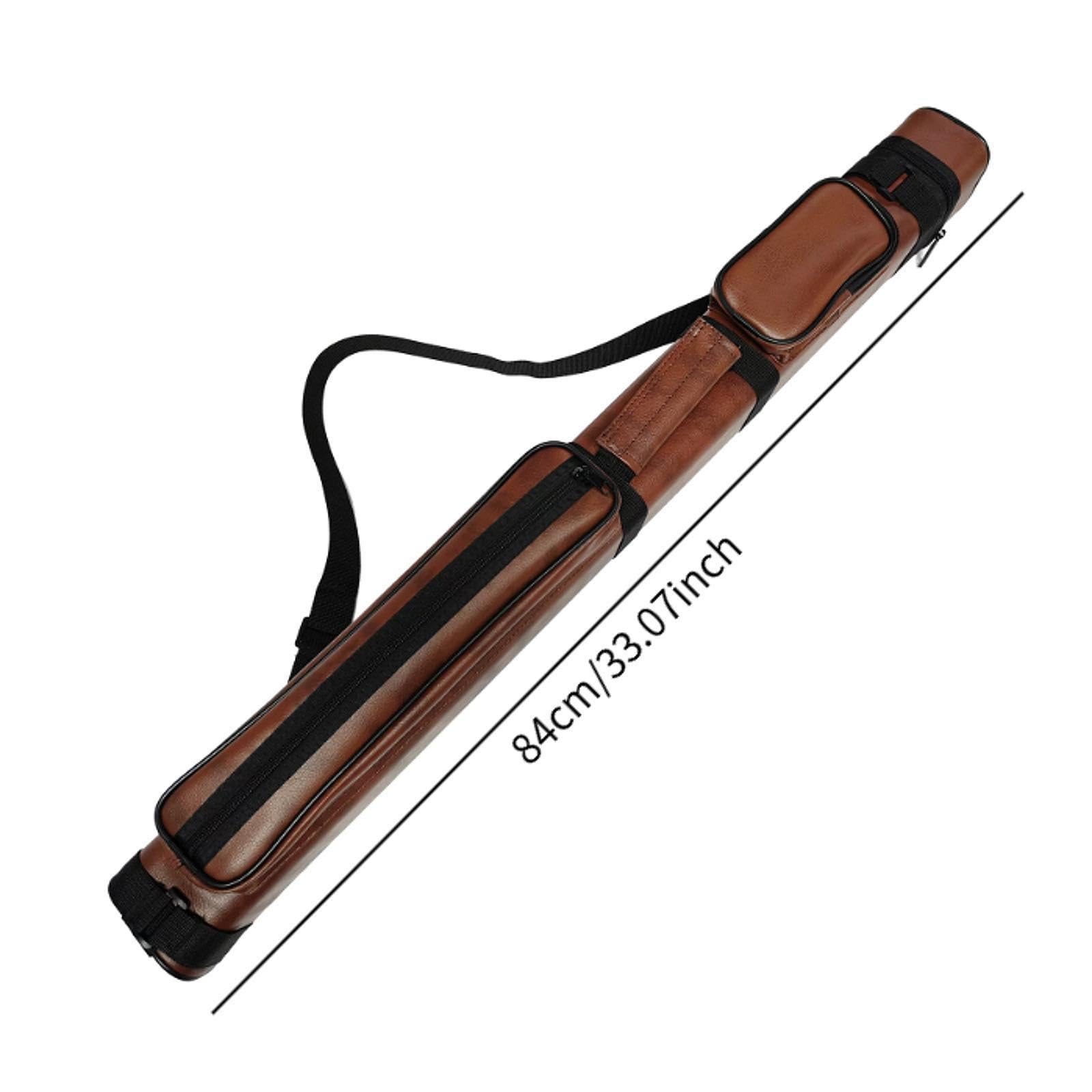 kowaku Pool Billiard Cue Storage Bag Billiard Rod Carrier 4 Holes Cue Storage Pouch Pool Stick Case Rod Box for Outside, Brown