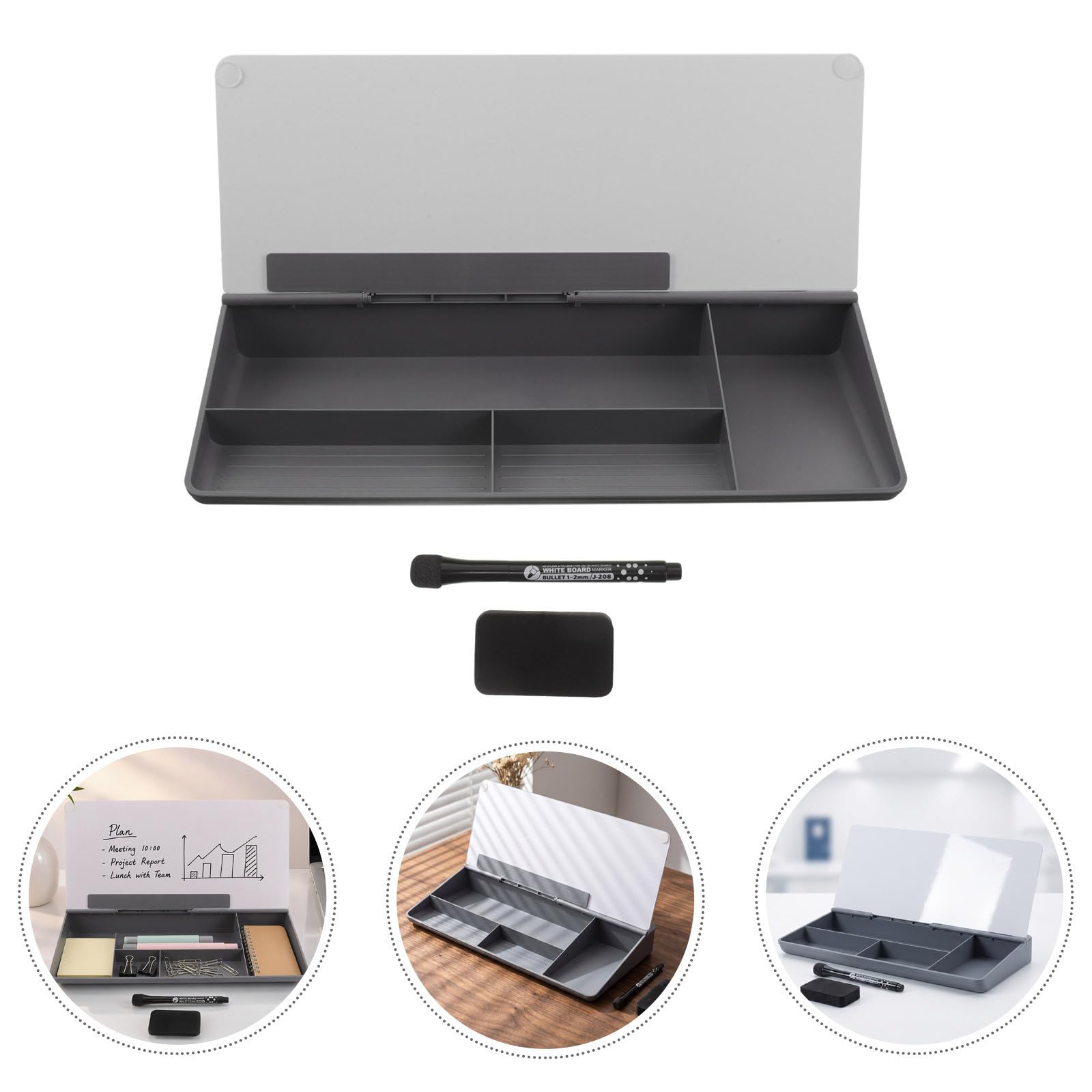 Uonlytech Glas Tisch Whiteboard 15x7 Zoll mit Aufbewahrung für Büro