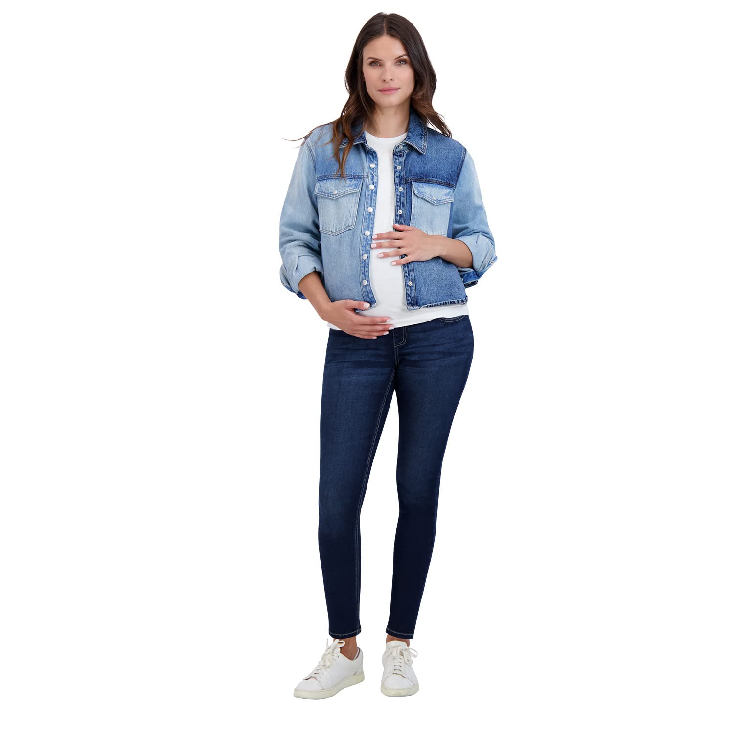 Savi Parker Jeans de Maternidad para Mujer sobre el Vientre - Ropa de Embarazo para Todas Las Estaciones, Pantalones de Maternidad - Entrepierna de 29 Pulgadas, Lavado Oscuro, X-Large