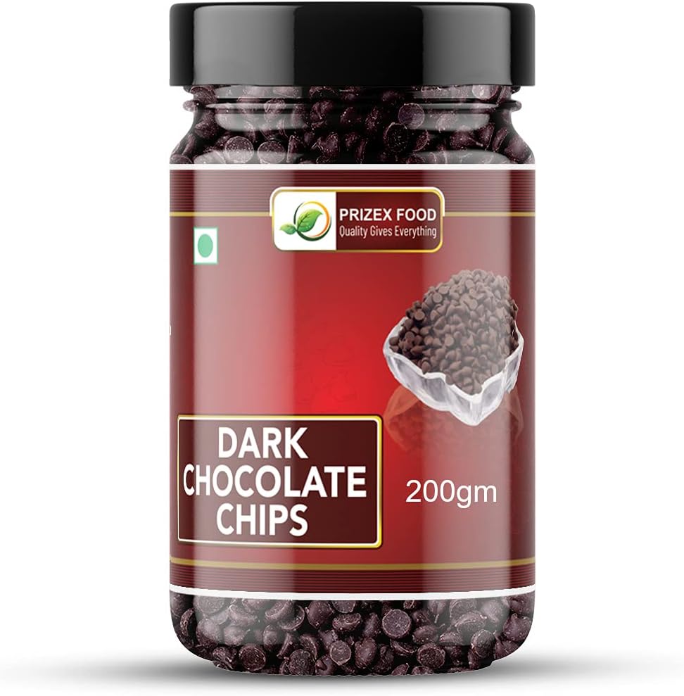 Dark Choco Chips | Dark Chocolate Chips | Chocolate Chips for Cake topping Decoration | Baking Desserts - ice Creams - Cookies Brownies-200gm