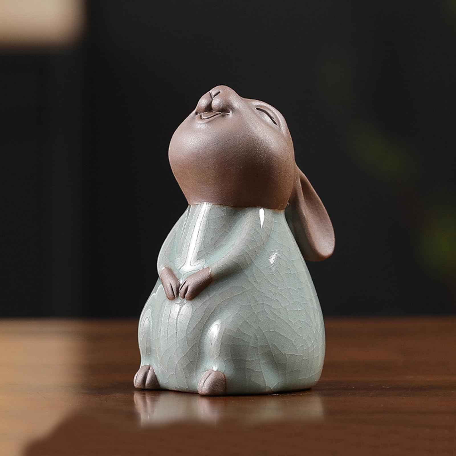 YUZDNM Ceramic animal figurines, Chinese zodiac animal sculptures, symbolizing success and wealth, a lucky gift(#d)