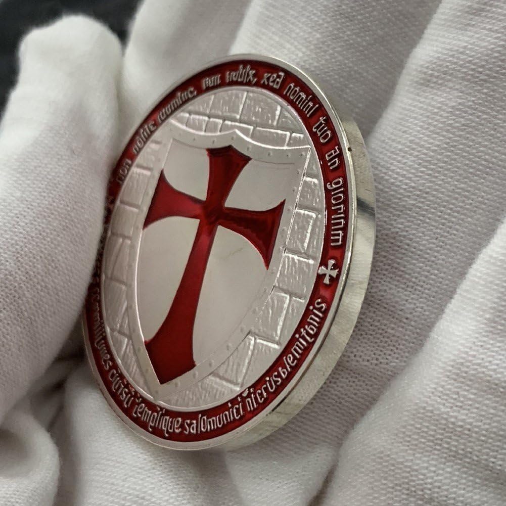 Pièces De Monnaie des Templiers, Croix, Jeton Religieux Chrétien, Jeton De Prière De Poche, Pièces De Jésus, Cadeaux De Noël Chrétiens pour Femme, Jeton De Défi