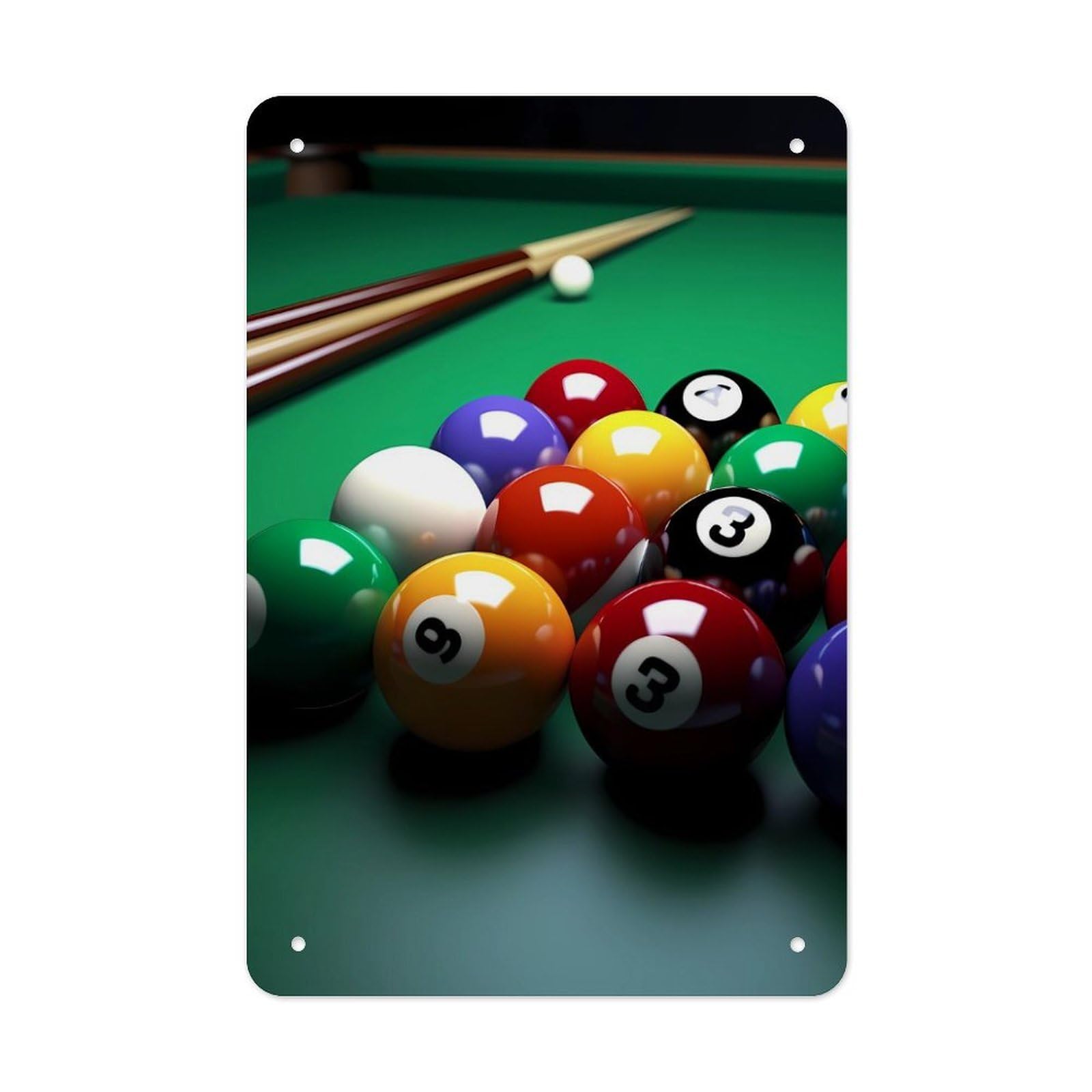 QMNLKH Billiards Plaques for Wall Decor, Personalized Metal Tin Sign for Home, Multifunctional Poster for Office, Fashion Painting for Hallway, Wall Art Pictures, 7.9x11.8Inch