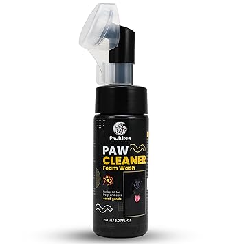 Pet Paw Cleaner with Silicone Brush 150ml | Waterless Foot Cleaning Foam for Dogs and Cats