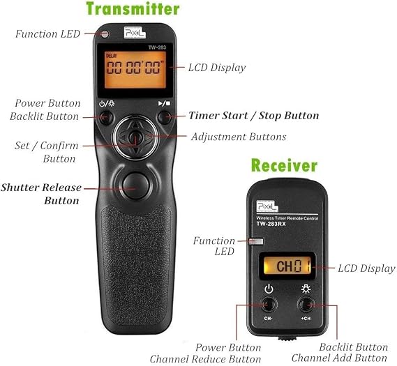 Pixel Camera Remote Shutter Release Timer TW-283 DC0 Intervalometer for