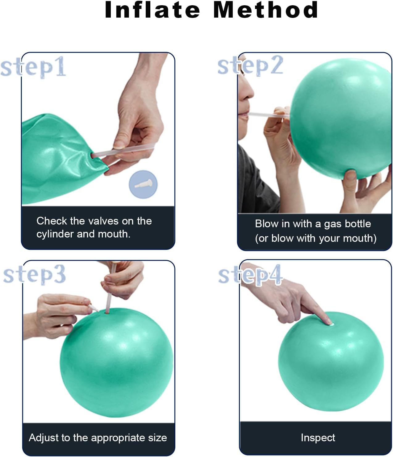 Exercise Ball for Workouts, 9 Inch Pilates Ball Anti-Burst and Slip Resistant Yoga Ball for Gym Fitness and Physical Therapy