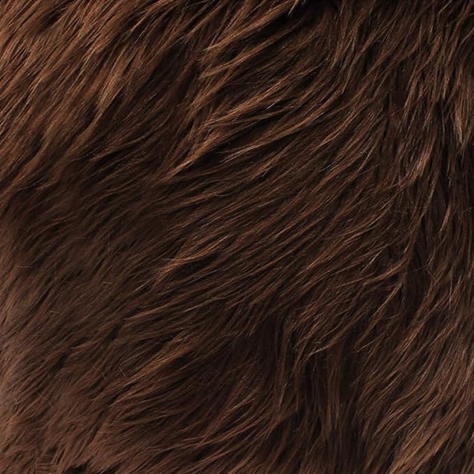 Faux Fake Fur Long Pile Luxury Shaggy/Craft, Sewing, Cosplay, Costume, Decorations / 60" Wide/Sold by The Yard (Chocolate, 58" W x 18" L/Half Yard)