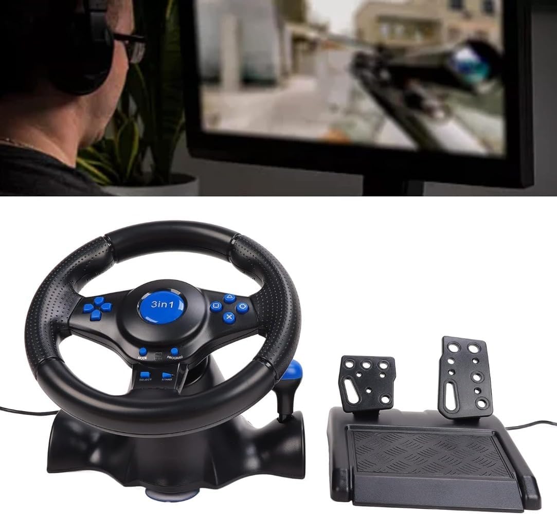 レーシングステアリングホイール、ゲームレーシングステアリングホイール、レーシングゲーム セブンインワンステアリングホイールで遊ぶ (