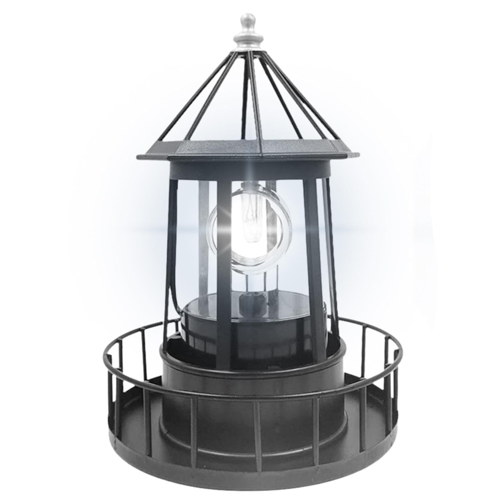Neamou Black Solar Rotating, Led Solar Powered, 360 Degree Waterproof Rotatable Solar Lamps, Decorative Solar Courtyard Lighting For Outdoor Home Decor