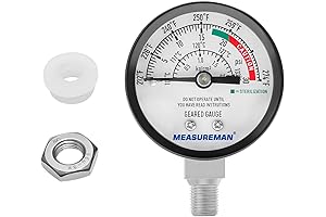 MEASUREMAN Black Steel Pressure Canner Gauge for Safety and Precise Canning