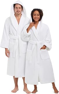 MONARCH 2Pcs His and Hers SPA Robes Gift Set, Hooded, Luxury Combed Cotton, Five-Star