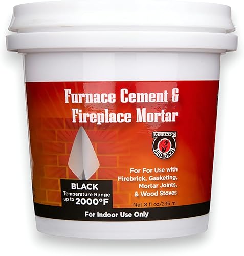 MEECO'S RED DEVIL 1332 Horno cemento y mortero para chimenea, color negro