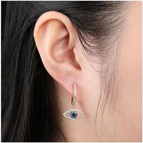 Miniatura 5 de Adabele SS89-1 - Juego de 4 ganchos redondos de plata de ley chapada en oro auténtico, circonitas cúbicas cúbicas con circonita cúbica de 0.551in