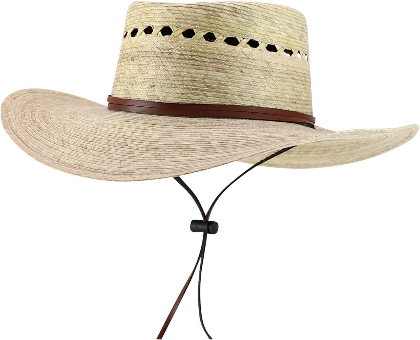 Trendy Apparel Shop Palm Braid Large Brim Gambler Sun Hat