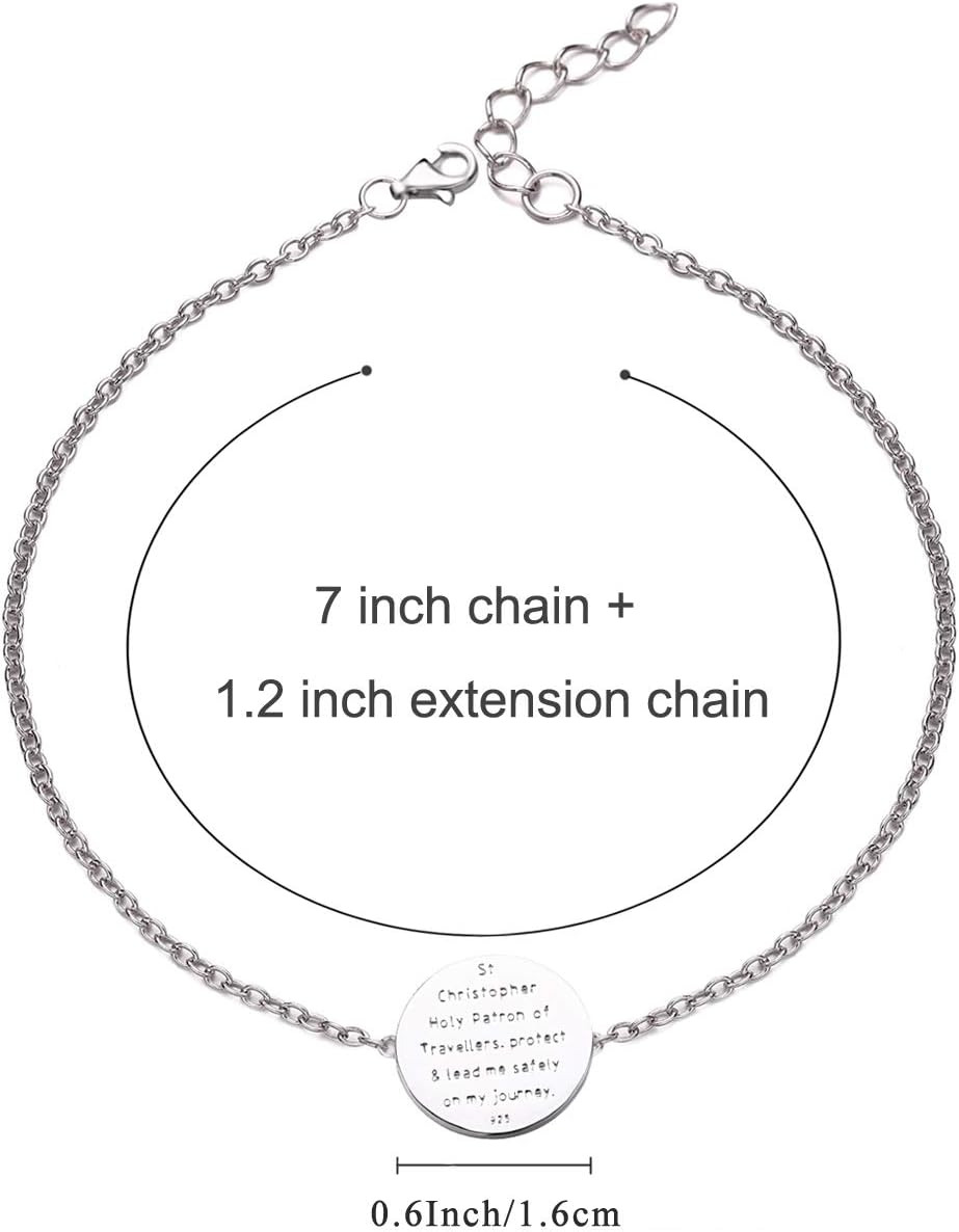 925 Sterling Silver Saint St Benedict/St Christopher Bracelet for Women - Image 2