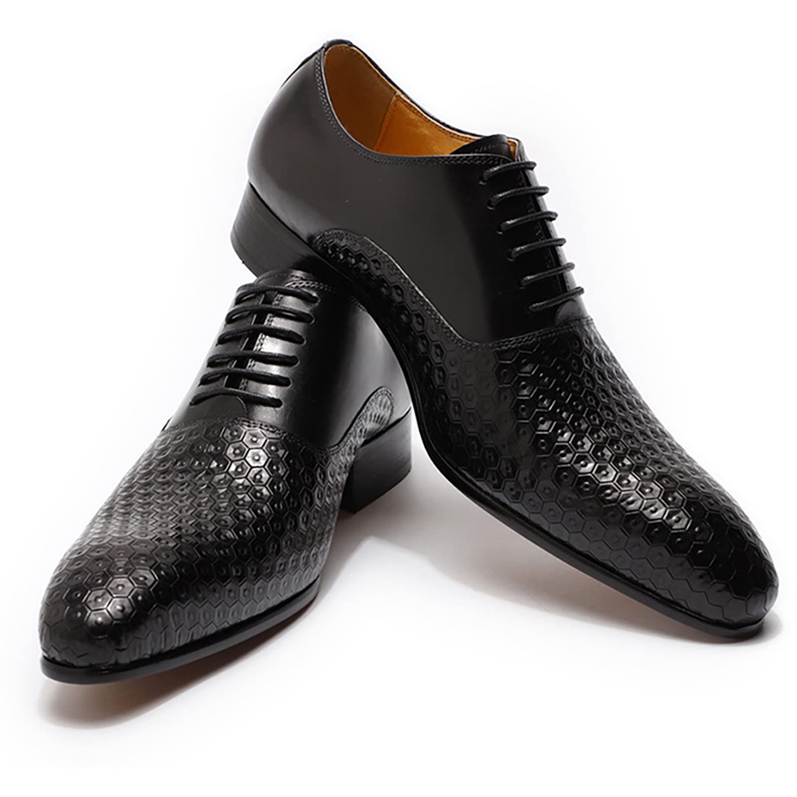 Fashion Leather Formal Lace Up Oxford Casual Men\'s Dress Shoes Size 42 Black Amazon.com | Men main image 3