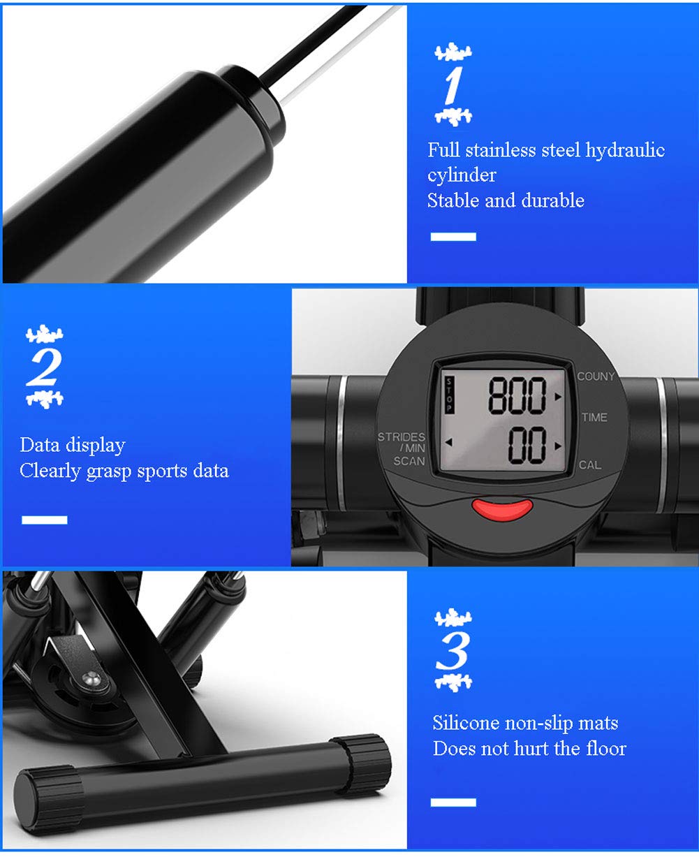 Stepper Fitness Casa, Attrezzi Step Palestra Casa, Macchine per Training Aerobico, Step Fitness con Corde di Resistenza e Multifunzione Display, Carico - 150KG(Nero)
