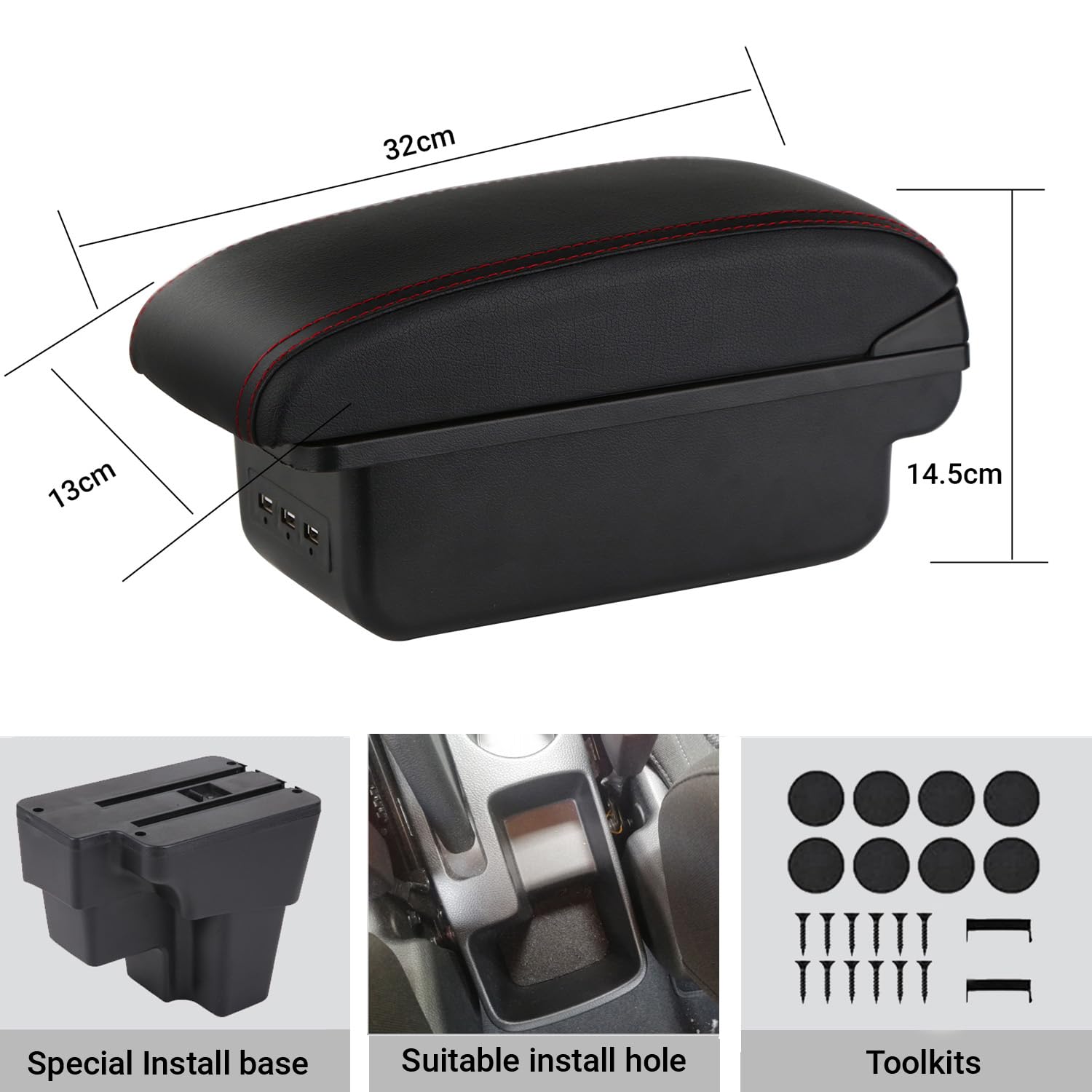 Armrest Box Compatible For KIA STONIC KIA Rio Lx 2015-2024 Cerato