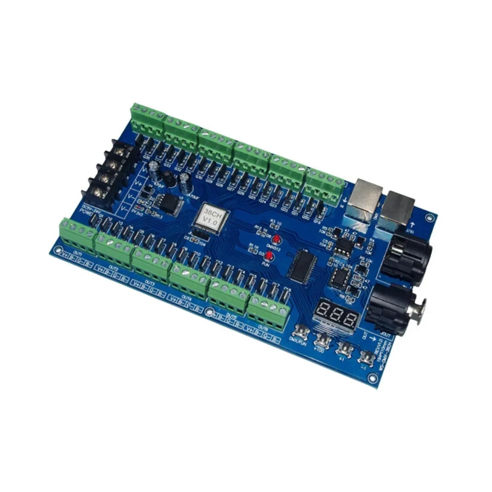 DC5V-24V 36A 36-Channel decoder 36CH DMX512 dimmer RGB Output LED Driver led Controller WS-DMX-36CH