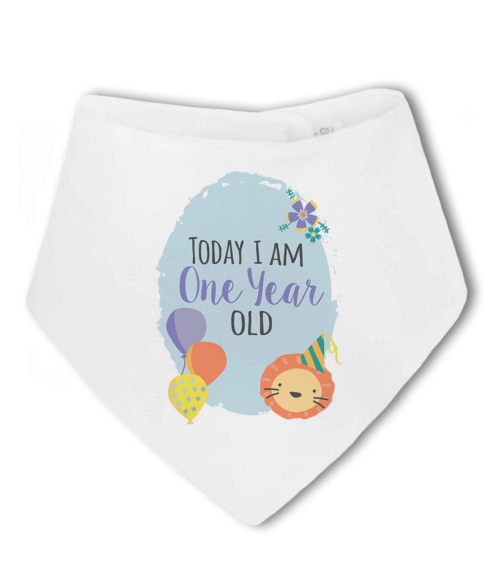 Make It Love It Sell It - Today I am One Year Old Milestone - Baby Bandana Bib, For Boy or Girl, One Size