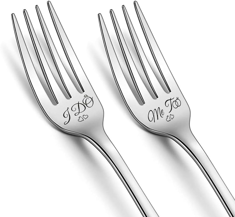Valentines Day Birthday Gifts for Him Her Husband Wife I Do Me Too Wedding Gift Forks for Bride and Groom Marriage Gifts for Couple Gift Dinner Fork for Boyfriend Girlfriend