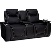 Seatcraft Concerto Home Theater Seating Black Sofa and Loveseat