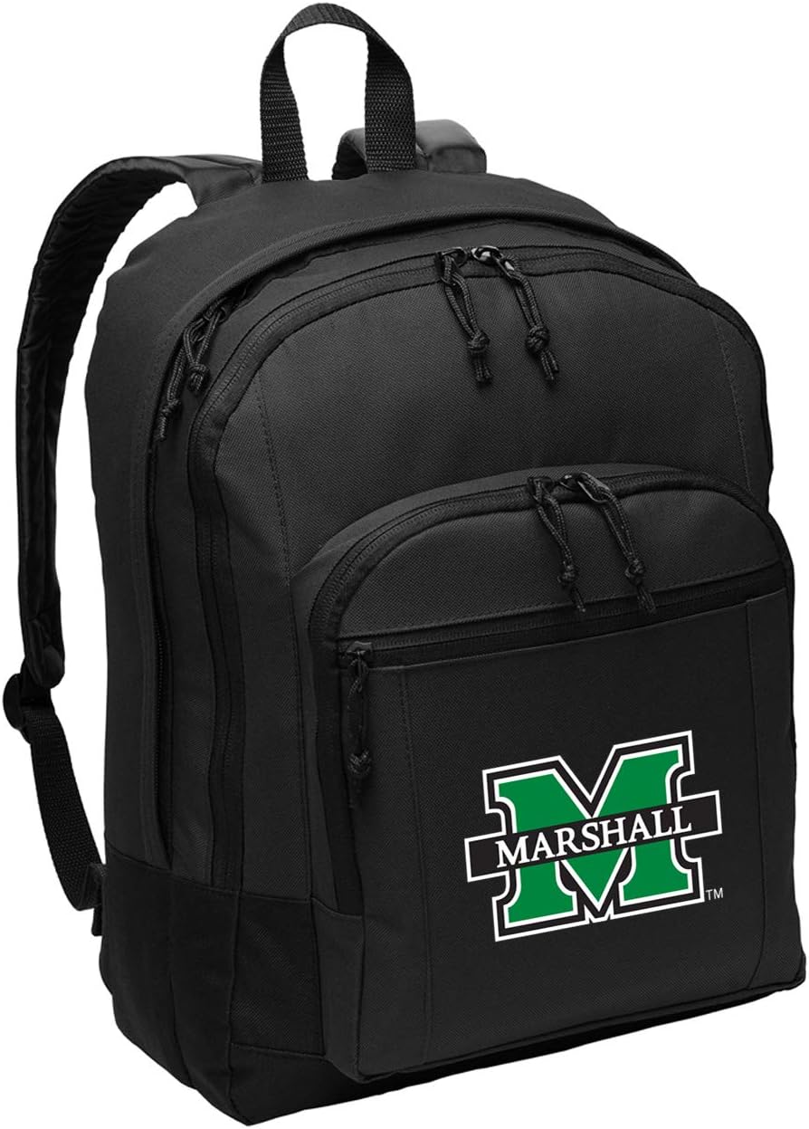 Broad Bay Marshall University Backpack - Medium Size - Classic Style Marshall Backpack - Laptop Sleeve - Lightweight - Durable