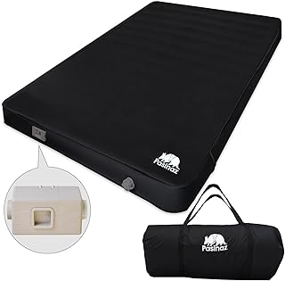 Pasinaz(パシナーズ) 電動ポンプ内蔵 厚手10cm 充電式 Type-C キャンプ エアーマット 幅 130cm 75cm インフレーターマット 自動膨張 キャンパー 車中泊 特大バルブ搭載 災害時 キャンプ用品 車中泊マット 寝袋 収納簡単 収納バック付 (ダブル本体(幅130cm)+電動ポンプ)