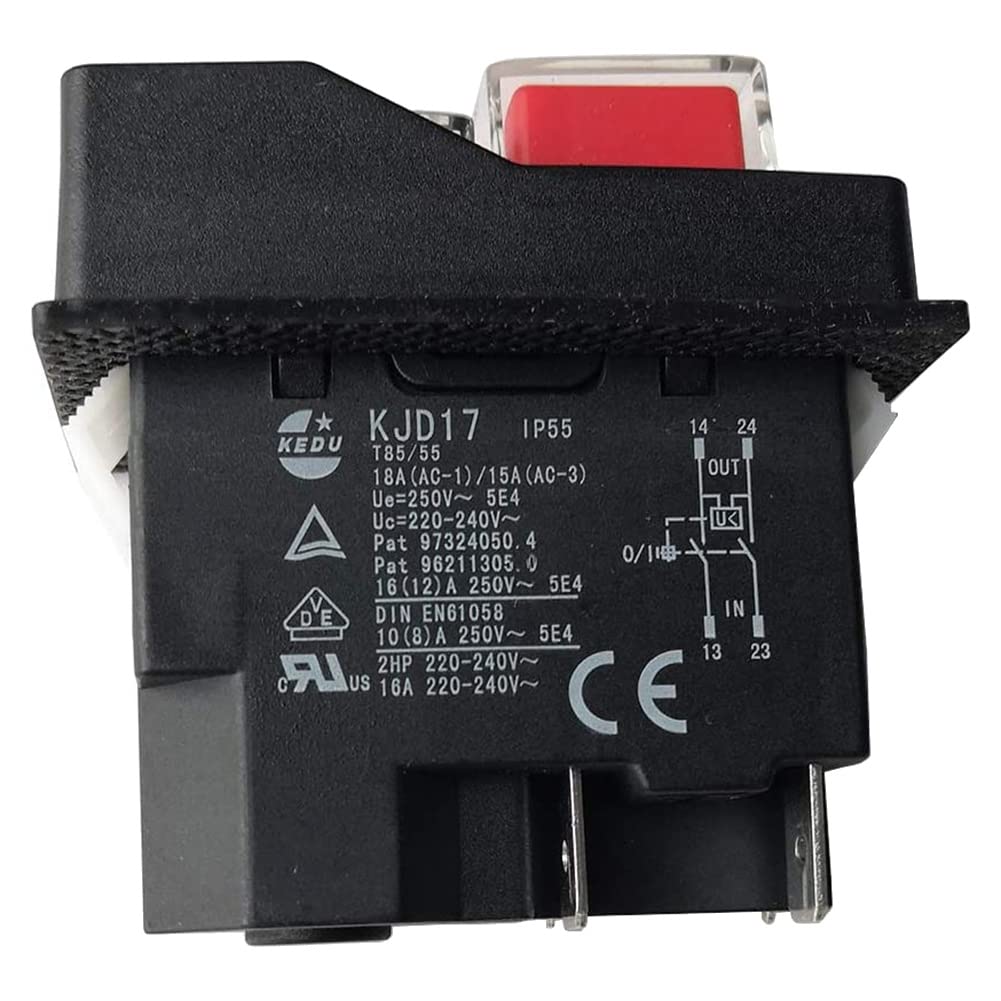 Dciustfhe Interruptores electromagnéticos para herramientas de jardín KJD17 220V 4 terminales