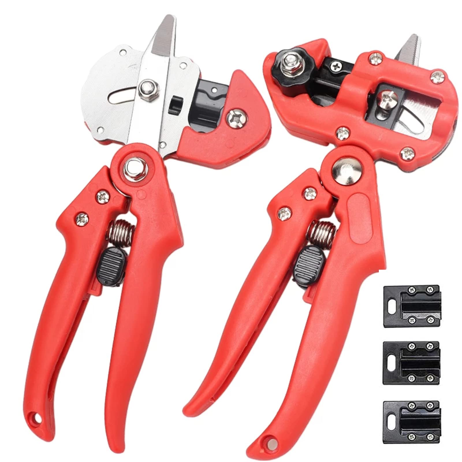 Forbici da Innesto Professionale, Giardinaggio Forbice da Innesto Kit Innestatrice Taglio, Utensili da Innesto con 3 Lame di Ricambio, Albero Frutto di Taglio per Potatura E Utensile Innesto