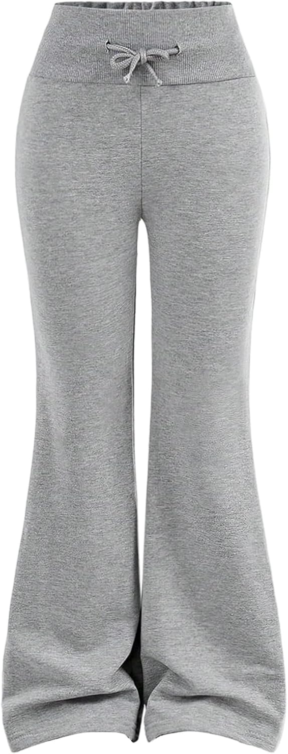 Floerns Girl's Drawstring Waist Flare Leg Pants Athletic Workout Yoga Long Pants