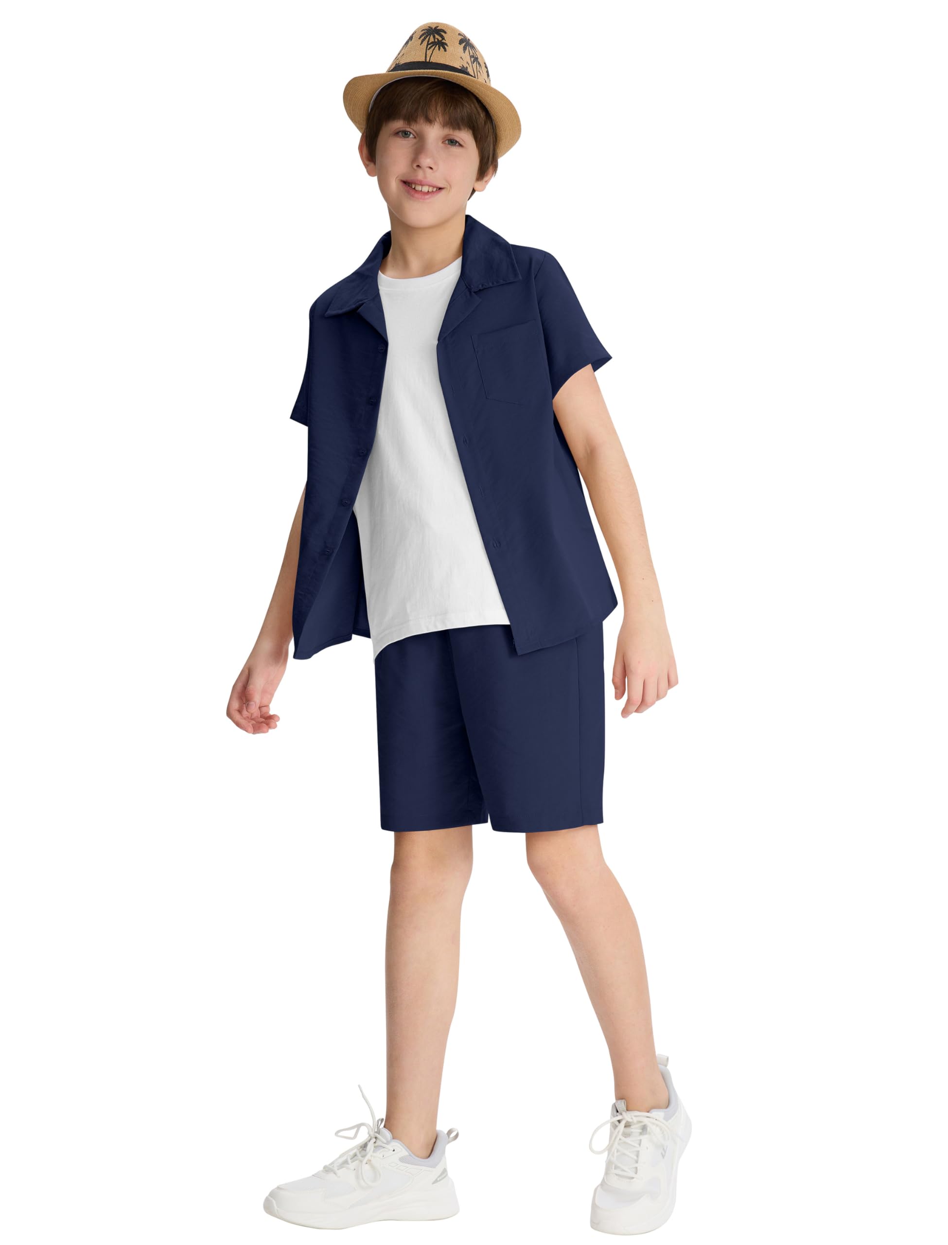 MoFiz Freizeitanzug Trainingsanzug Jungen Bekleidungsset Kurzarm-Hemden Shorts Sommersets Kinder Größe 128-174