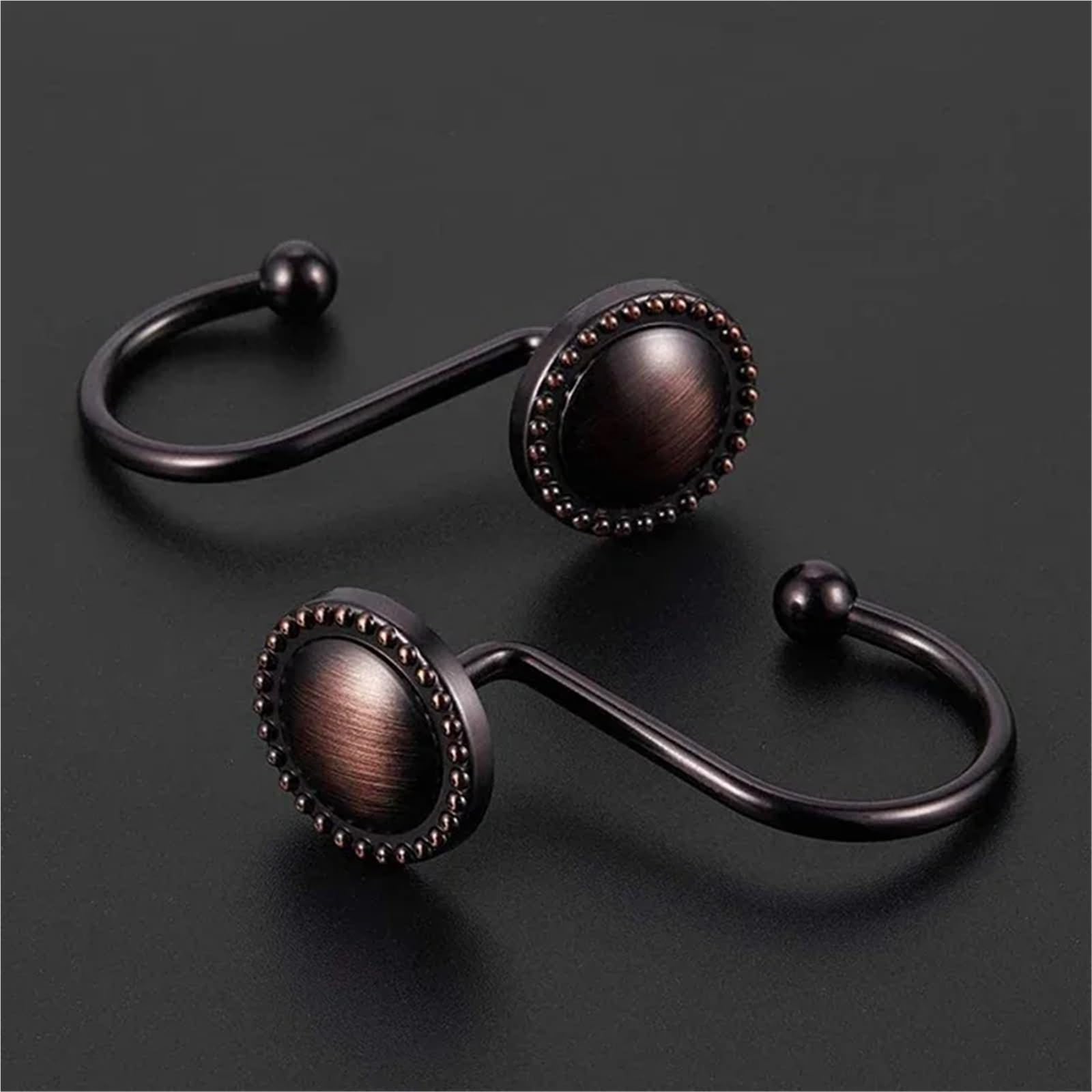 12 ganci decorativi antichi for tende da doccia, anello in bronzo lucidato a olio antiruggine for asta for tende da bagno