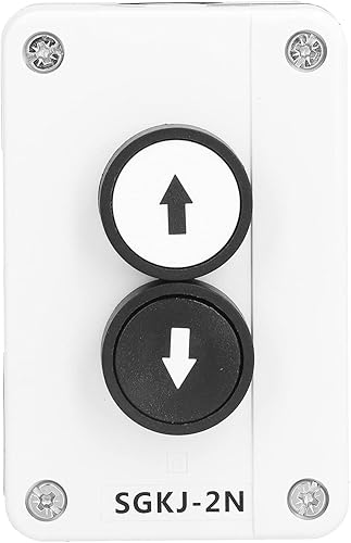 Caja de control de interruptor de subida y abajo, estación de interruptor momentánea de CA 400 V 10 A con orificio de alambre de 0.787 in, para