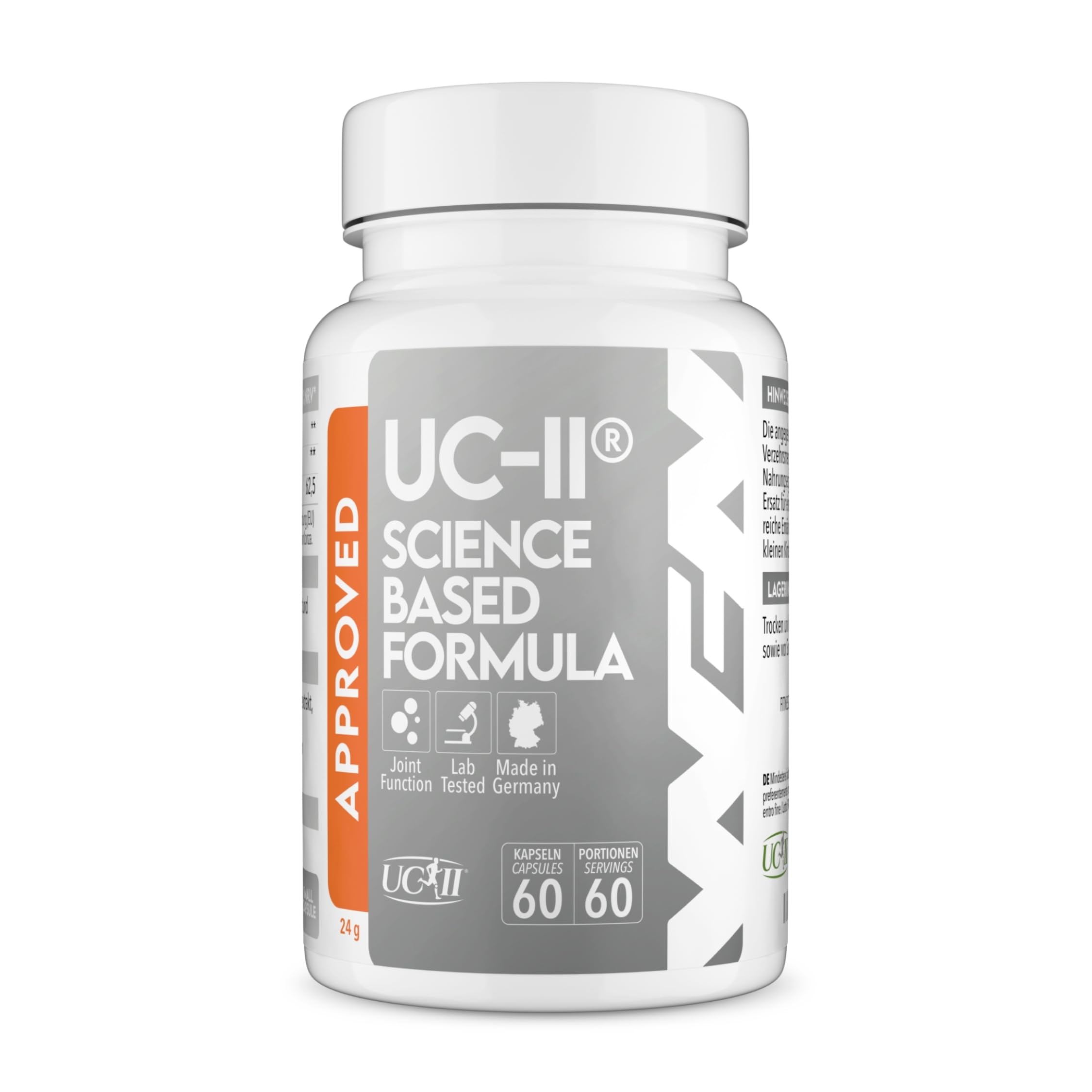 WFN Approved UC-II - Type 2 Collagen for Joints - 60 Capsules - 40mg Undenatured Type II Collagen - Complex with UC II Collagen, Vitamin C & Boswellia Serrata - Produced & Tested in Germany
