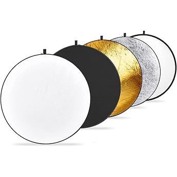 Neewer 43-inch / 110cm 5-in-1 Collapsible Multi-Disc Light Reflector with Bag - Translucent Silver Gold White and Black