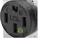 Vista 2 de Hubbell HBL9450A Receptáculo de dispositivo de hoja recta, RTP, grado industrial, conexión a tierra de 3 polos y 4 cables, 50A 125/250V, 14-50R