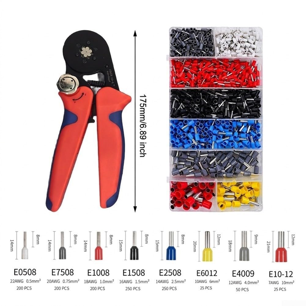 Kit de casquillos de alambre de latón estañado 1200pcs AWG 24-7