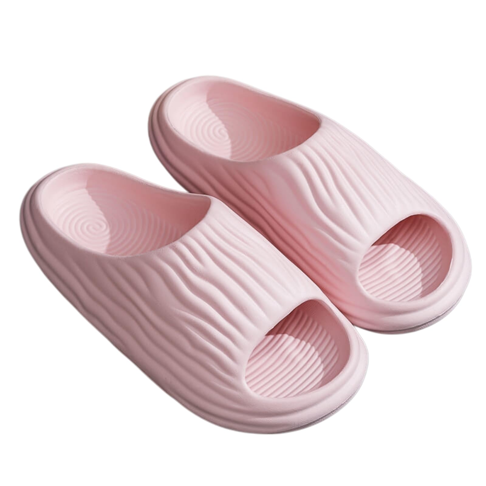 Gyios Women'S Slide Sandals Unisex Fresh Textured Cloud Slides - Thick Cushion Contoured Eva Open Toe Slippers For Shower, Home & Casual Daily Wear-pink-38-39
