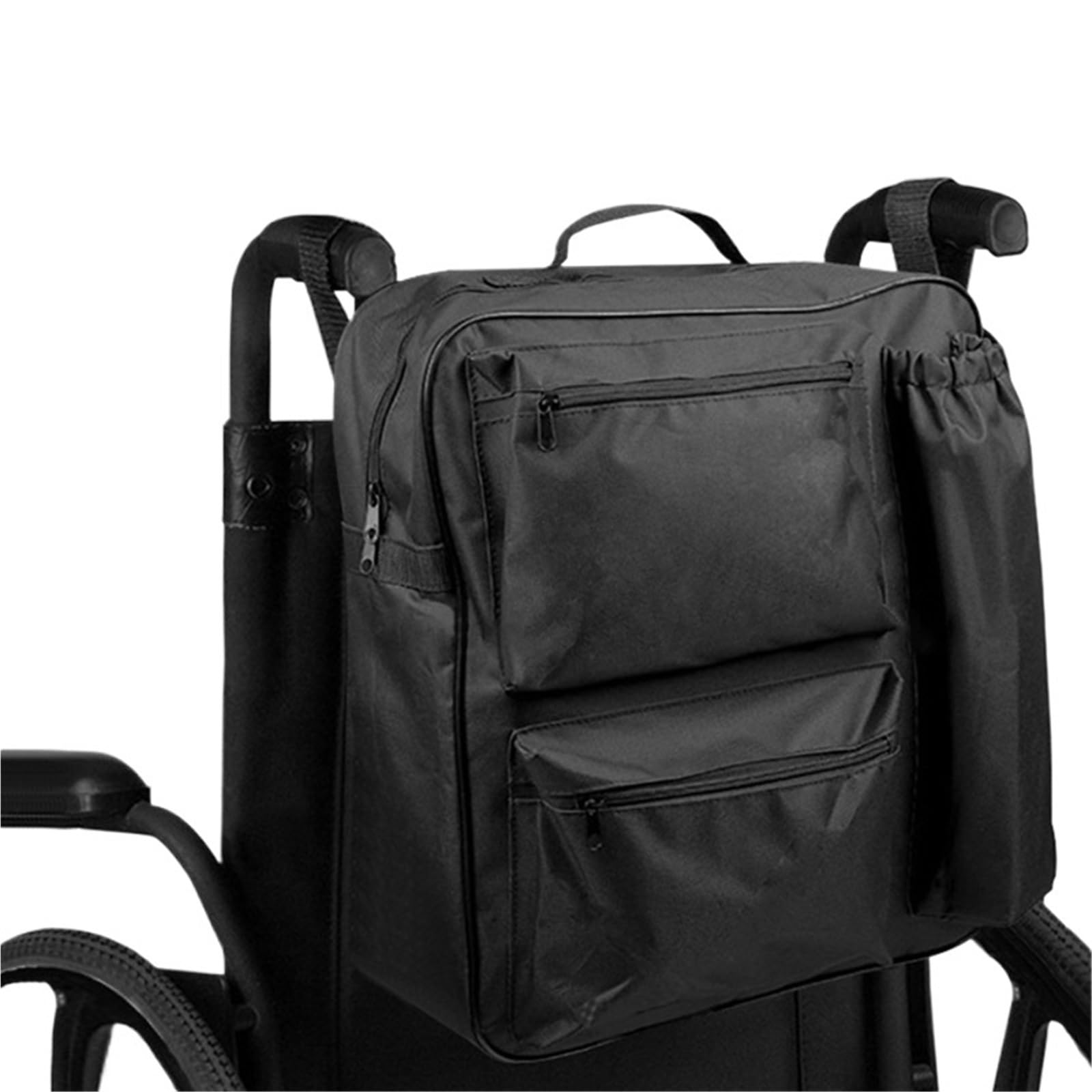 Bolsa trasera for silla de ruedas, gran capacidad, impermeable, tela Oxford negra, for almacenamiento ayuda for discapacitados, mochila for scooter movilidad Mochila para Silla de Ruedas