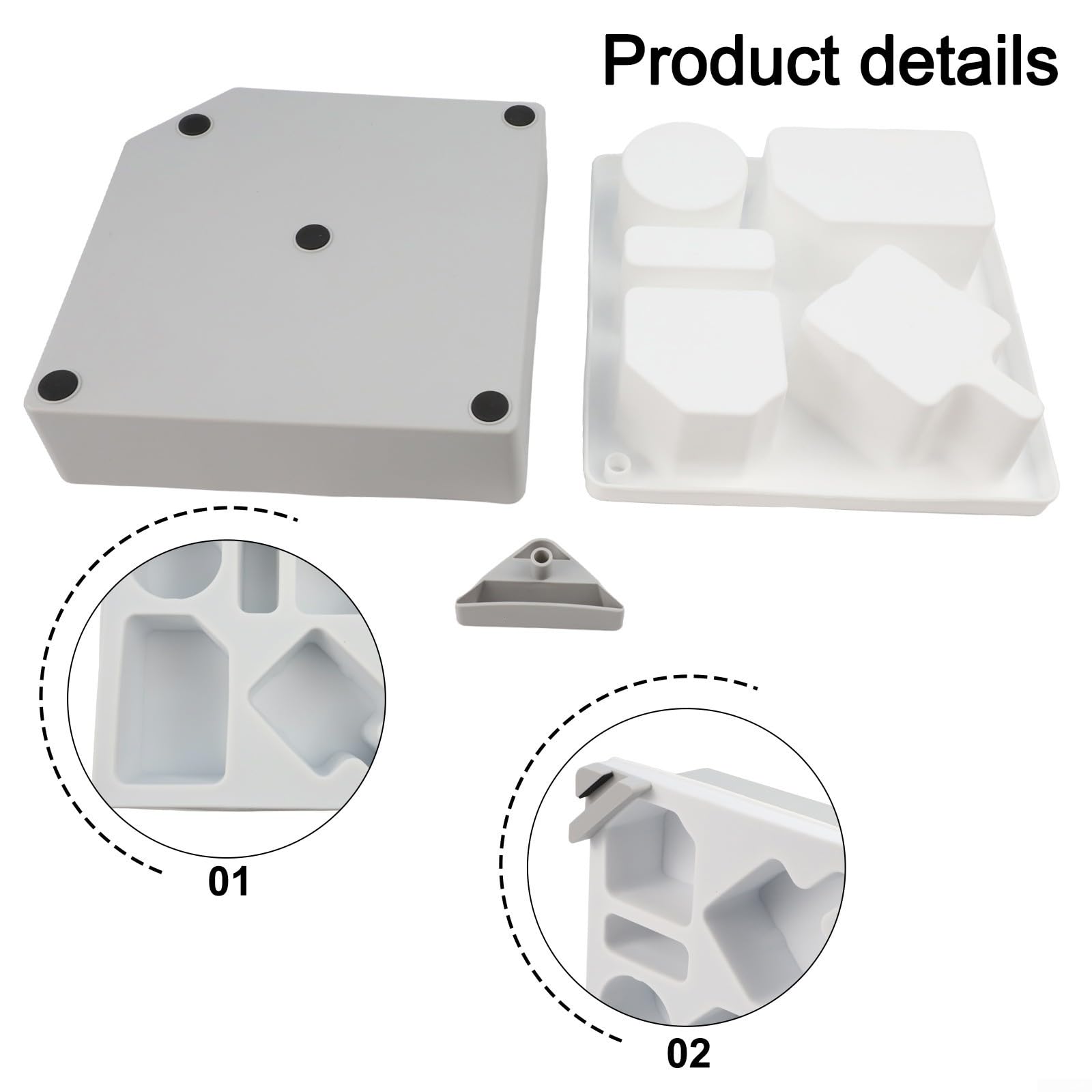 Bandeja de silicona con soporte para bebidas dobles y almacenamiento de aperitivos para sofá, cama, asiento de coche, organizador de control remoto para el hogar (blanco)