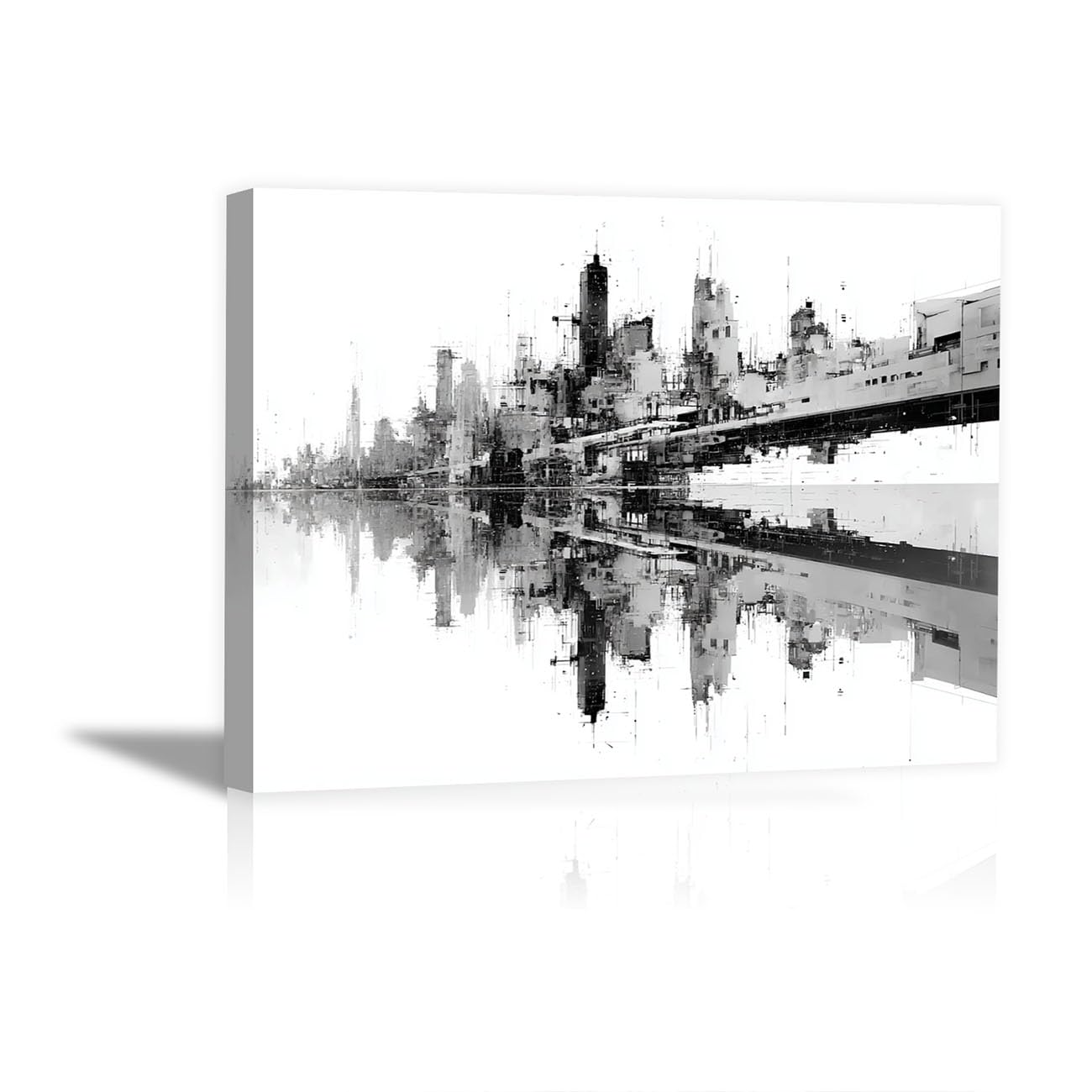 TODOAA Abstractos Blanco Y Negro Cuadros PóSteres Imagen abstracta del puente imágenes estéticas,decoración de pared bohemia para salón o dormitorio（negro-80x120cm Enmarcado