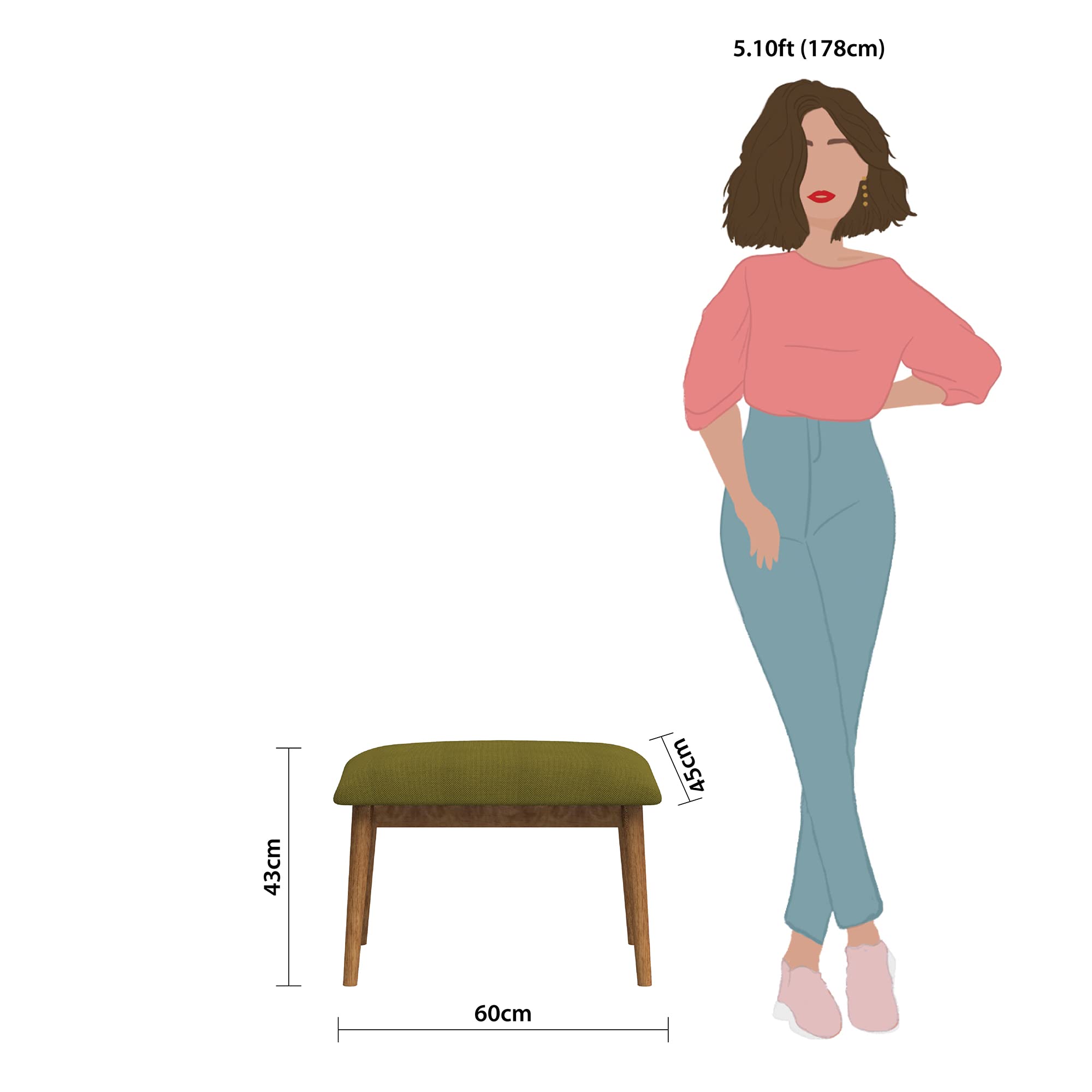 Chumbak Jodhpur Bench Small - Savanna Green (1 Seater Bench, Sheesham Wood, Green) - Image 2 thumbnail