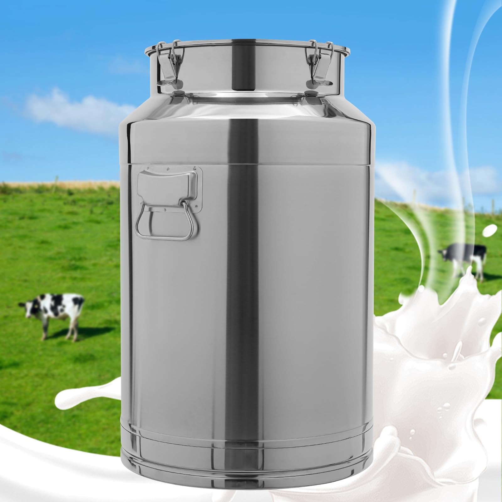 Recipiente térmico XXL, 76 L, recipiente térmico para alimentos, grande, de acero inoxidable 304, con tapa, cubo sellado para guardar leche, zumos de frutas y aceite comestible, 40 x 64 cm