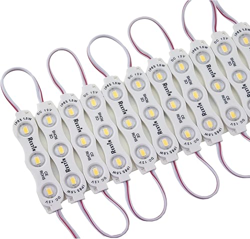 REXTiN Super brillante 200 unids 3 LED módulo tienda luces amarillo 5630 5730 SMD luz decorativa impermeable para letreros de letras escaparates