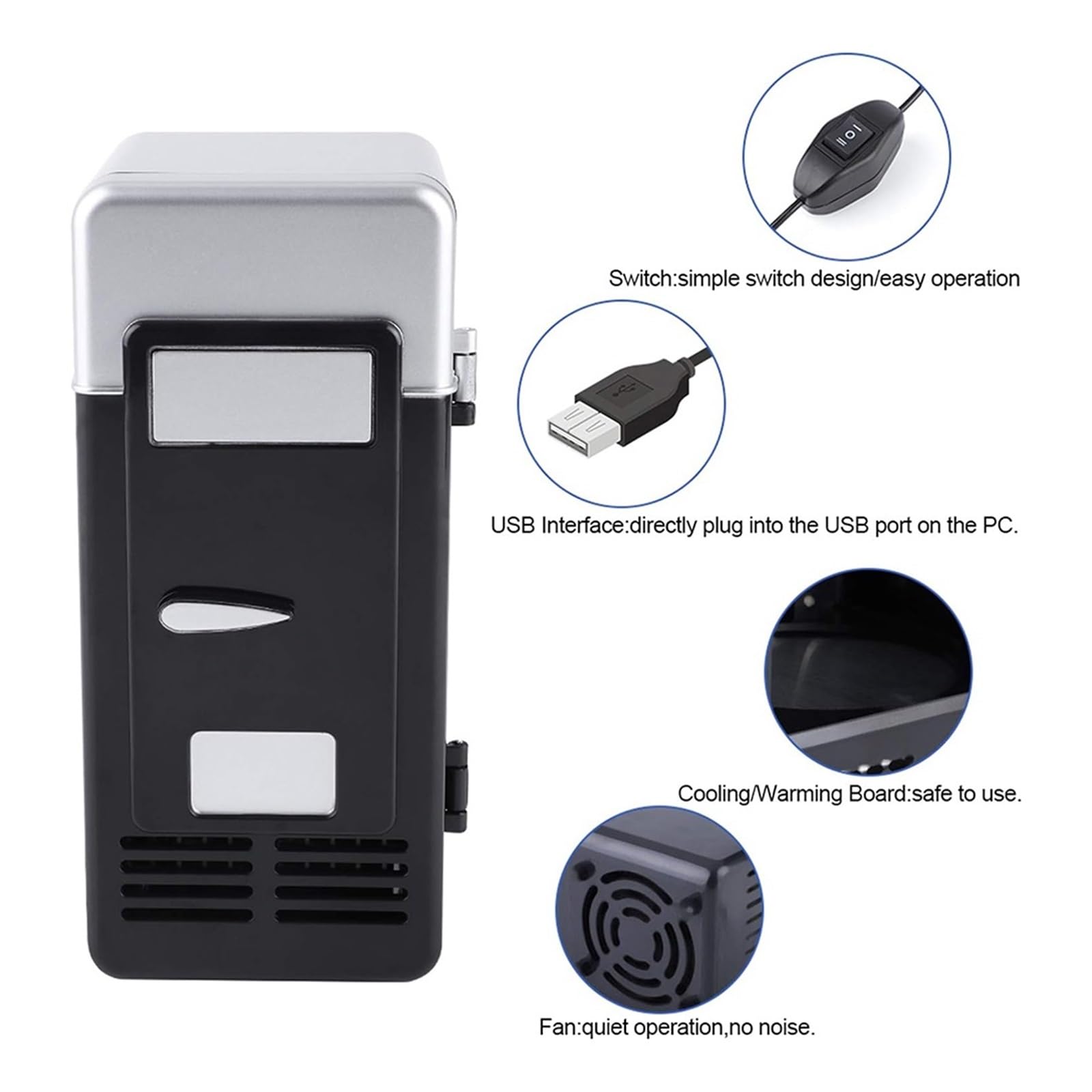 Mini refrigerador USB for Coche, hogar, Oficina, Hotel.