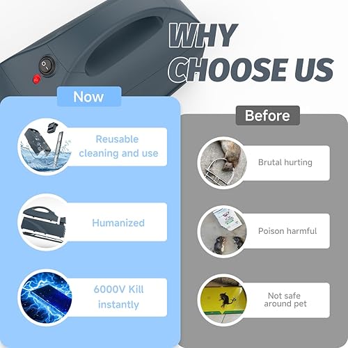 Miniatura 9 de Electric Mouse Traps Indoor for Home, WiFi Smart Humane Rat Traps, GreenVation Mice Zapper Rodent Killer with App Push Notification (Classic)