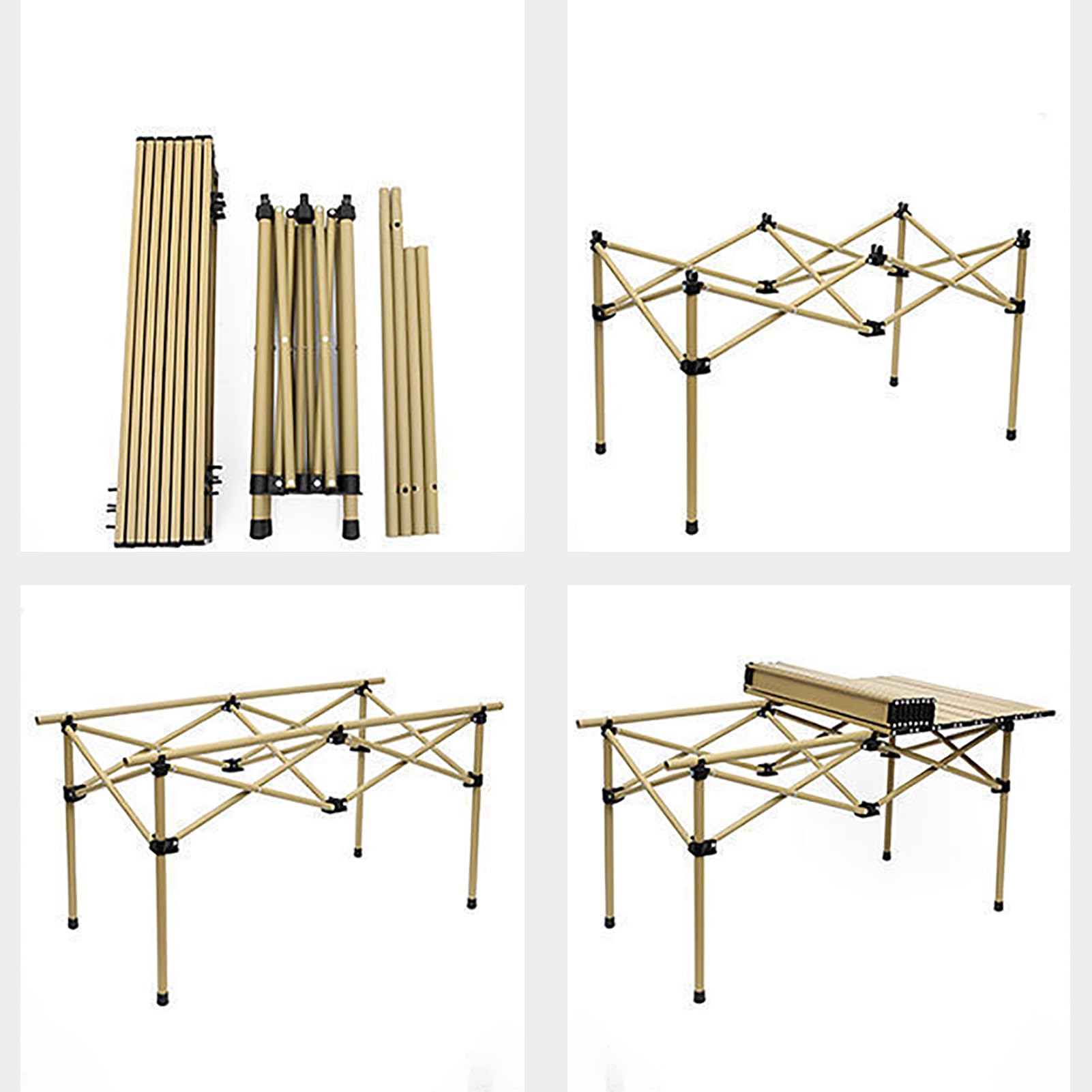 Stoły kempingowe 120x55x50cm, które się składają, mały aluminiowy stół piknikowy z plecakiem, ultra kompaktowy składany stół kempingowy, na zewnątrz, piesze wycieczki, pikniki