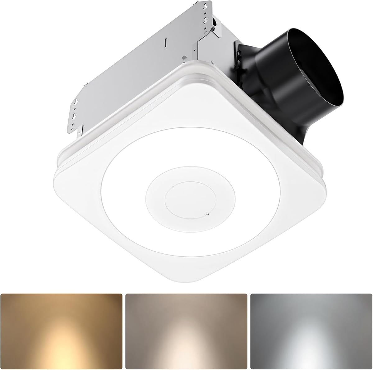 OREiN 3-in-1 Bathroom Exhaust Fan with LED Light & Humidity Sensor, 160 CFM, Auto-On at 60% Humidity, 1500LM, 3000K/4000K/5000K, Night Light, ETL & FCC Certified, Ceiling Opening Size 11.81''x11.02''